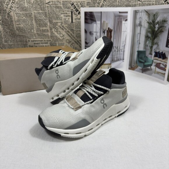 ON Running Cloud Cloudnova Women's White Sand Running Sneaker - Picture 2 of 11